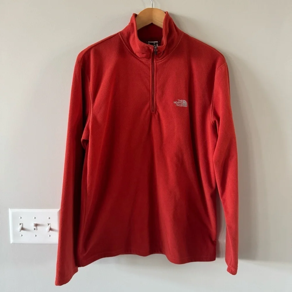 The North Face Crimson Orange Half-Zip Fleece Long Sleeve